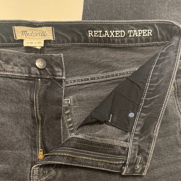 Madewell Mens Relaxed Taper Jeans In Claybrook Wash Size 36x30 - Picture 7 of 13